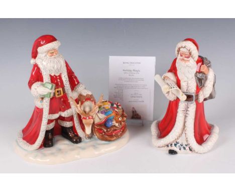 Two Royal Doulton Christmas figures, comprising Holiday Magic, Father Christmas 2016, HN5782, with certificate, and Father Ch