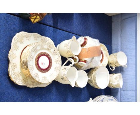 Royal Grafton tea service with sandwich plates, side plates, milk jug, sugar bowl, 8 cups and saucers (qty)