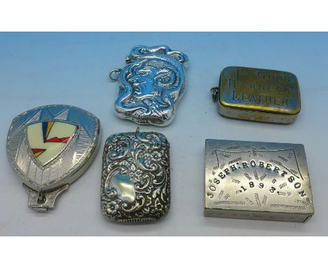 Four vesta cases and a compact
