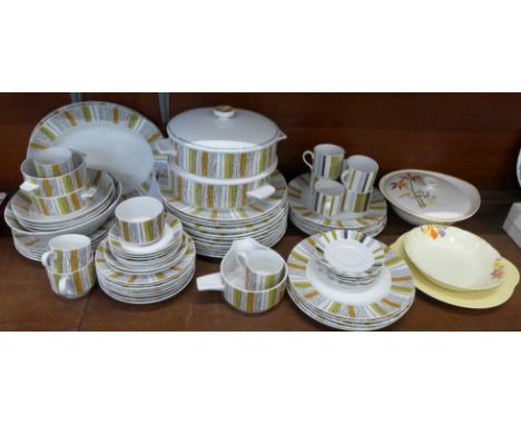 Approximately seventy pieces of Midwinter dinnerwares including plates, bowls, cups, saucers, tureens, etc., and other china 