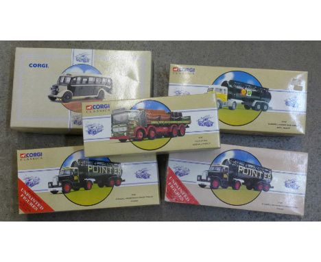 Five boxed Corgi Classics vehicles, 97931, 97367 x 2, 97840 and 97106