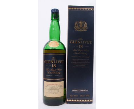The Glenlivet 18yo Single Malt Scotch Whisky "Unhurried since 1824", 43% vol, 70cl, boxed