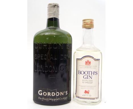 Vintage bottle of Gordon's Special Dry London Gin, 70% proof and further small bottle of Booth's Gin, 70% proof (13.3 fl oz) 