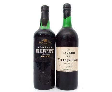Taylor's 1970 vintage Port ( bottled 1972) and Fonseca Bin 27 Fine Reserve Port, 1 bottle of each (2)