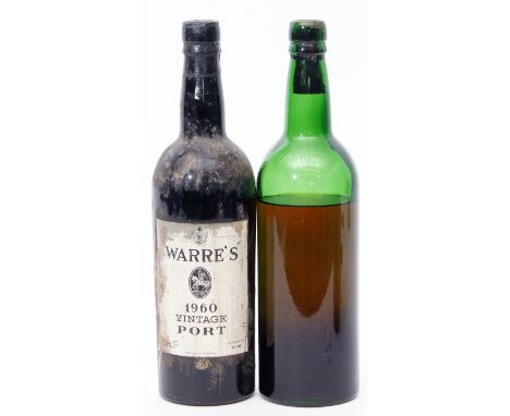 Warre's 1960 vintage Port, 1 bottle, and a further unlabelled bottle (2 bottles)