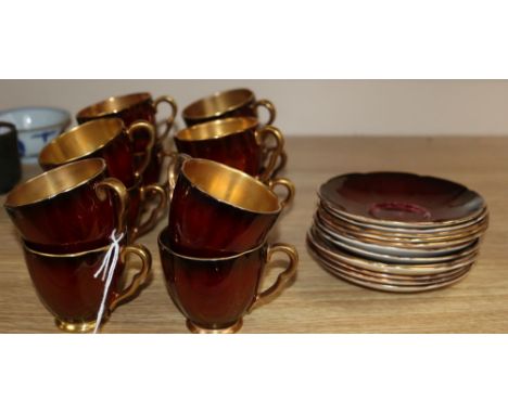 A Carltonware Rouge Royale coffee set