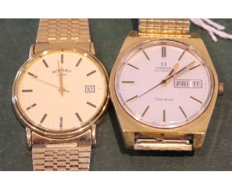 A gentleman's early 1970's steel and gold plated Omega automatic wrist watch, movement c.1022 and a gentleman's steel and gol