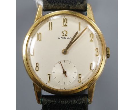 A gentleman's 1960's steel and gold plated Omega manual wind wrist watch.CONDITION: Case 34mm. Crown has insignia but worn. P