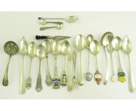 MISCELLANEOUS SMALL SILVER FLATWARE, VARIOUS MAKERS AND DATES, 7OZS 10DWTS