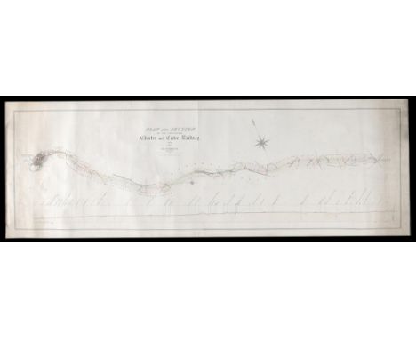 CHEFFINS (C F) PLAN AND SECTION OF THE PROPOSED CHESTER AND CREWE RAILWAY 1836 GEORGE STEPHENSON ENGINEER lithograph, hand co