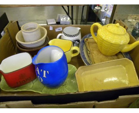 MISCELLANEOUS VINTAGE EARTHENWARE PUB JUGS AND OTHER CERAMICS