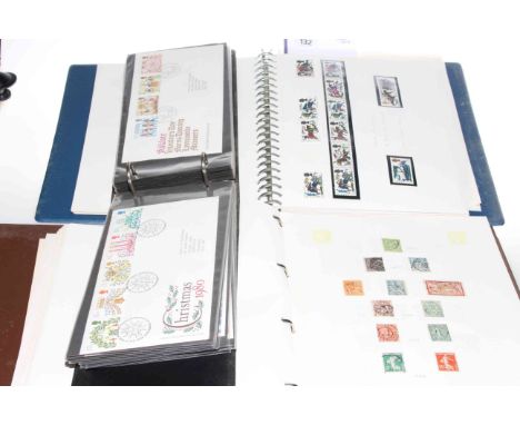 Album of GB stamps, Victoria and later album of World stamps and album of First Day covers