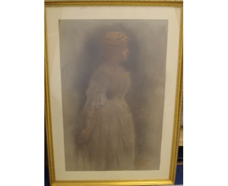 H. A. MATHERS Portrait of a Victorian Lady. Pastel. 96cm x 61cm. Signed and dated 1890. 