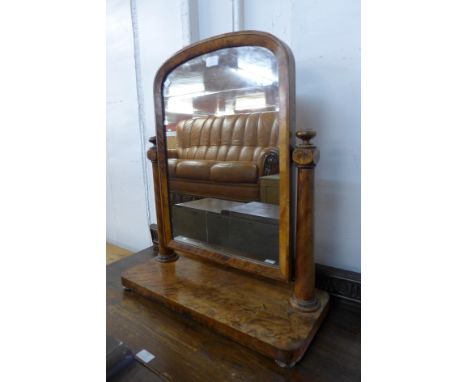 A Victorian walnut toilet mirror 
