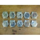 10 x Genuine British Army CWC quartz wrist watches which are suitable for spares or repairs