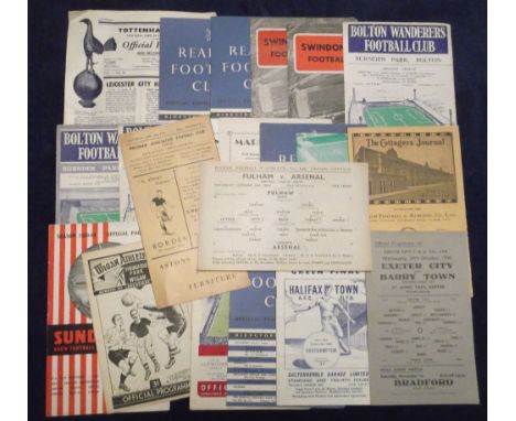 Football programmes, a collection of 20 programmes, mostly 1940's/50's inc. Wrexham v New Brighton 49/50 (New Brighton last s