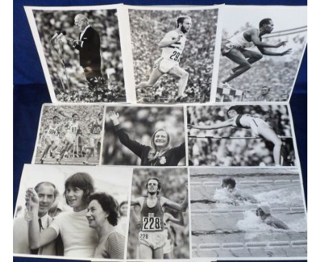 Olympics, Munich 1972, a collection of 40+, 8x10", b/w press photos all by George Herringshaw each one with photographers sta