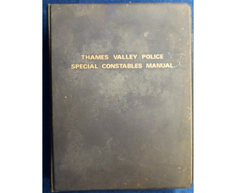 Police Memorabilia, a copy of the 'Thames Valley Police Special Constables Manual' bound in blue plastic folder with 'gold' e