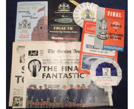 Football, Tottenham Hotspur, FA Cup Final v Chelsea, 1967, programme, song sheet, Evening News pre-match supplement souvenir 