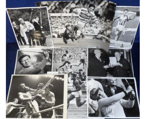 Sport photographs, a collection of 130+ press photos, 1960's/80's inc. Olympics, 1972, Golf, Rugby Union, Wimbledon Tennis, F