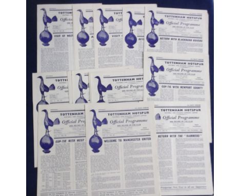 Football programmes, Tottenham Hotspur, a set of 19 programmes from the 1958/9 season, inc. West Ham United, Newport County &