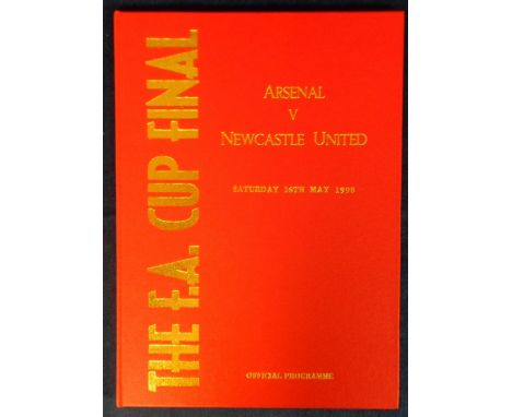 Football, deluxe hardbacked programme from Arsenal v Newcastle Utd FA Cup Final 16th May 1998, red board covers with guilt wr