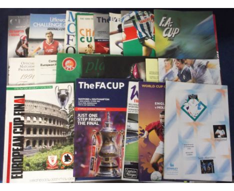 Football programmes, a collection of F.A. Cup Finals. Football League Cup Finals, F.A. Charity Shields, European Cup Finals e