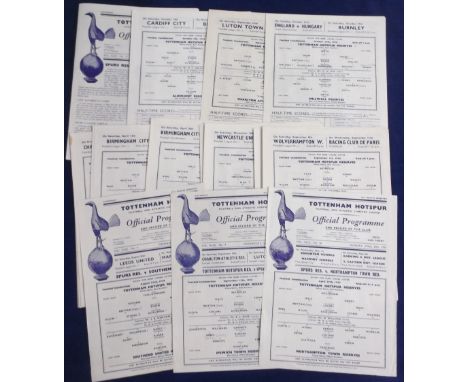 Football programmes, Tottenham Hotspur, a complete set of all 21 Football Combination Reserve team programmes for 1956/7 seas