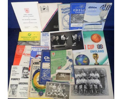 Football programmes etc, small selection of items mostly 1940's to 1960's inc. programmes (15), noted England v Scotland 1949