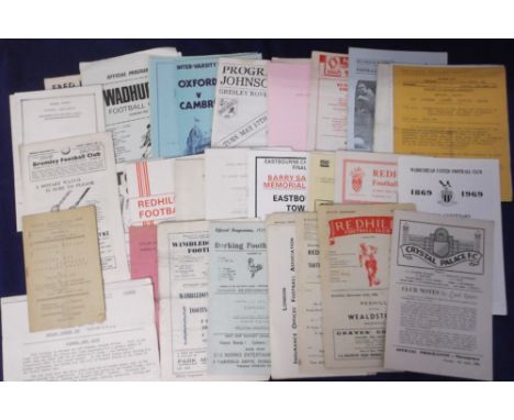 Football programmes, a collection of amateur and non league programmes, noted Cuaco v Lloyd's Sports S/S at Dulwich Hamlet, W