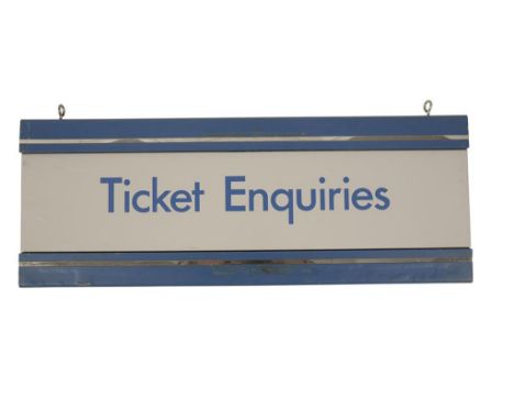 COLLECTION OF 3 ORIGINAL DIRECTION SIGNS from the QE2 Terminal building at Southampton Docks, "Ticket Enquiries", "Baggage Re