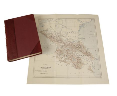 DEMIDOFF, E. 'HUNTING TRIPS IN THE CAUCASUS' 1889, 1st Edition, published by Roland Ward, with folding map bound in half red 