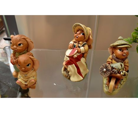 A collection of Pendelfin to include Flagmaker, Sweep, Dandy, Gran, Gramps, Delia, Sudsy, Event Piece no10, Castle Tavern and