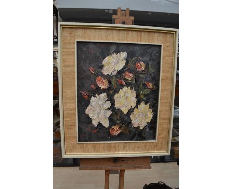 A group of eight 20th Century pictures comprising oils, watercolours and one print, all framed and predominantly glazed to in