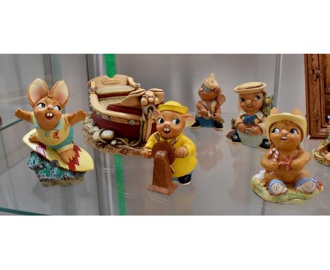 A collection of Pendelfin to include Betsy Barge, Wayne, Tiddler, Tripper, Tippit, Tiddler, Pirate Patch, Bosun, Rock Star, H