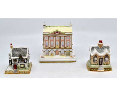 Beswick Falstaff and Page water jug, Coalport plate with hand painted Elizabeth II portrait by Melvyn Buckley and three Coalp
