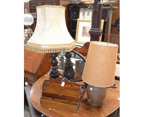 A collection of small furniture, comprising an early 19th Century mahogany dressing table mirror, an early 20th Century lette