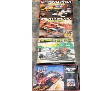 Scalextric &nbsp;sets, Grand Prix, Mighty Metro, Scalextric 200, along with Accessory set. (4)