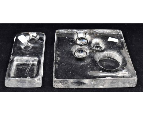Whitefriars- 2 Architectural slabs by Whitefriars. Dimensions approx 18cm square, approx 17.5cm x 8cm rectangular