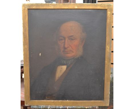 Victorian School, portrait of a gentleman, 60 x 49.5 cms approx, canvas loose in mount
