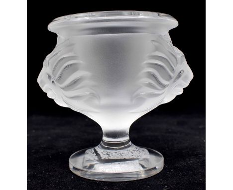 &nbsp;Lalique - A Tete de Lion table lighter base, signed Rene Lalique to base (lacking lighter insert)