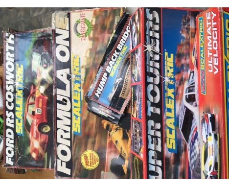 Scalextric sets:Ford Cosworth, Formula One, Super Tourers, Micro Scalextric. All with cars, plus additional cars with the F1 