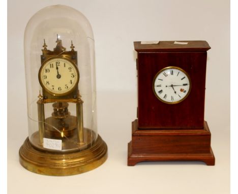 A 19th Century mantle clock with a pocket watch movement, possibly by George Carr, London, having an enamelled face with Roma