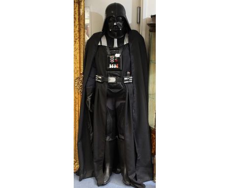 Star Wars: A Darth Vader Star Wars prop, replica helmet, cloak, plus accessories, dressed as full size figure, includes batte