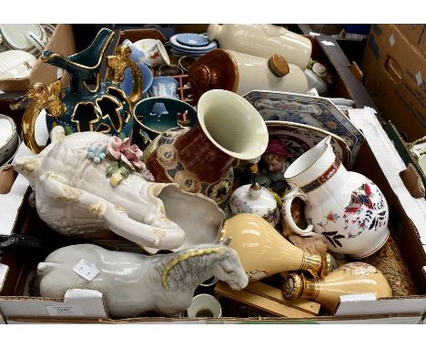 A collection of 20th Century mixed ceramics and china to include Beswick horses (all AF), Royal Worcester, Capodimonte along 