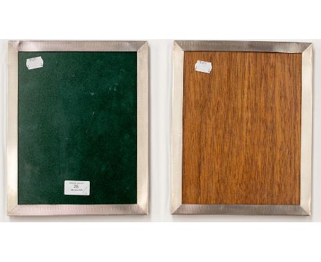 A pair of Elizabeth II silver jubilee silver engine turned rectangular picture frames, by J B Chatterley & Sons Ltd Birmingha