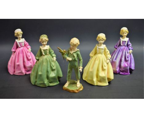 Ceramics - a Royal Worcester figure, Grandmother's Dress, F Doughty, lilac colourway; three others, similar, various colourwa