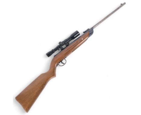 A Diana model 25 1.77 cal air rifle, with a Seagull 4x28 scope, 97cm 