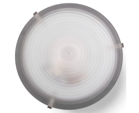 A vintage frosted glass conical ceiling light, diameter 41cmGood condition, no chips or cracks 