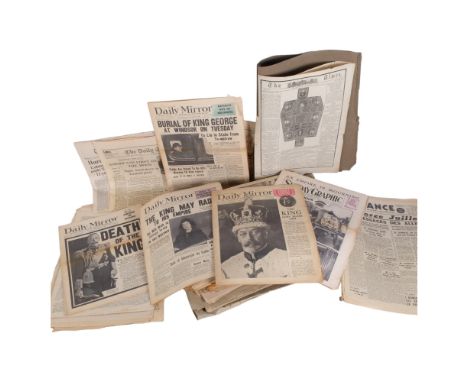 A selection of Antique and other newspapers, commemorating various historical events, the editions include the Morning Leader